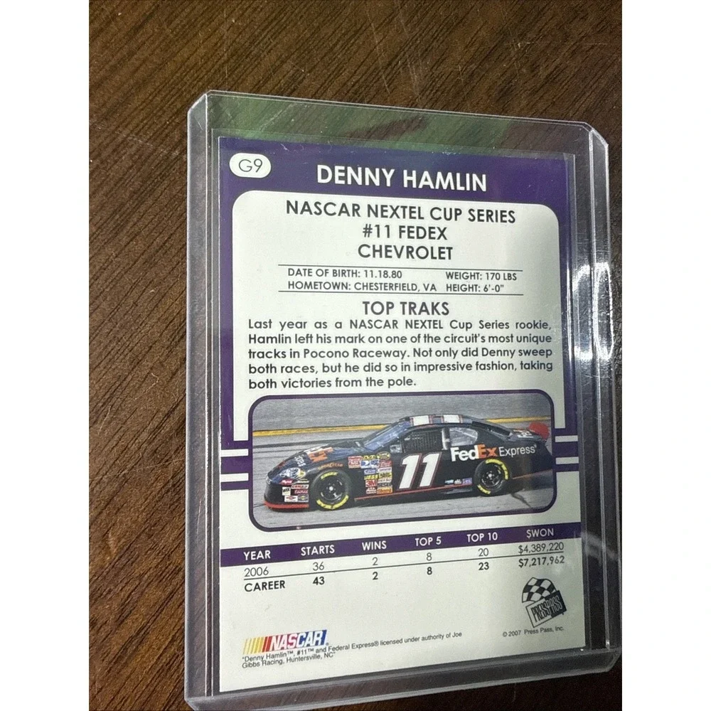 2007 Press Pass Traks - Denny‎ Hamlin #G9 Gold